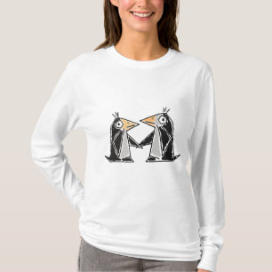 Pingvininnehav för tecknaden AC räcker T-tröja Tee Shirt
