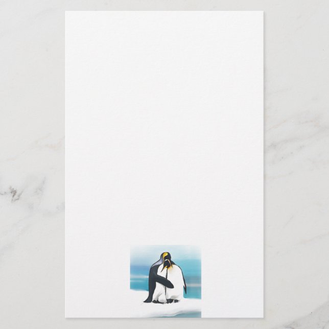 Pingvinkärlekkyssar Brevpapper (Framsida)