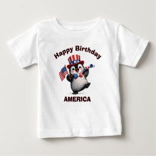 Pingvinklädd (4l) Patriotisk Barn T-Shirt
