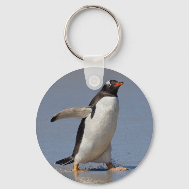 Pingvinkompis för Gentoo Nyckelring (Framsida)