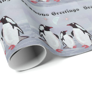 Pingvinmånesäsonhälsningar Presentpapper