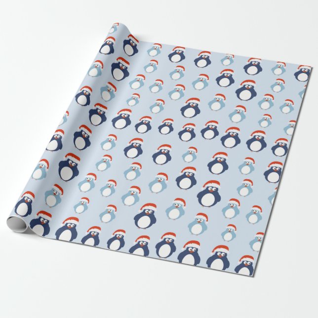 Pingvinmönster Presentpapper (Utrullad)