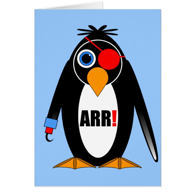 pingvinpirat hälsningskort (Framsidan)