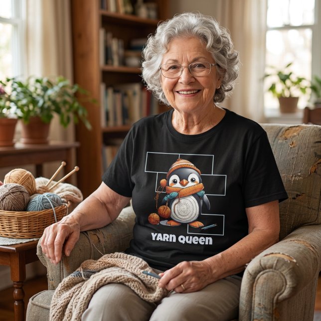 Pingvinpresenter för pensionerade virkare Mamma Mo T Shirt (Penguin Retirement Gifts for Crocheter Mom Grandma T-Shirt)