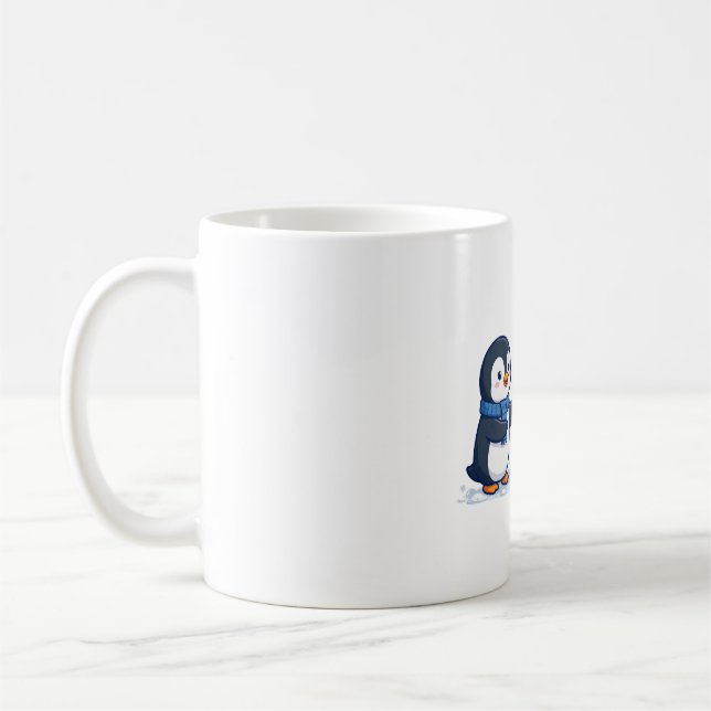 Pingvinpresentutbytesjulkonst Kaffemugg (Vänster)