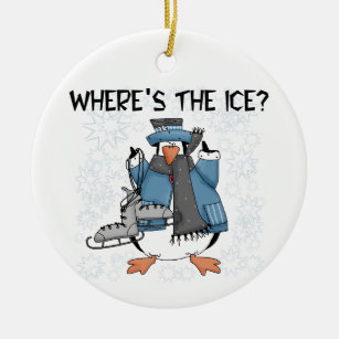 PingvinskridskoåkningTshirts och gåvor Julgransprydnad Keramik