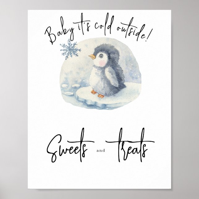 Pingvinunge på flak - Godis och godsaker Poster (Framsidan)