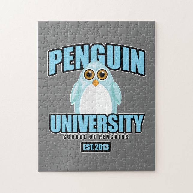 Pingvinuniversitet - Blå Pussel (Vertikal)