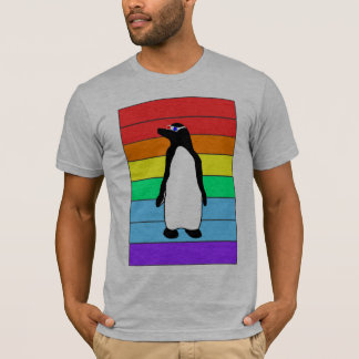 pingvinutslagsplats för regnbåge 3D T-shirt