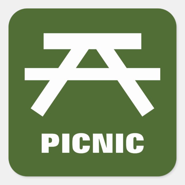 Pinic bord-klistermärken fyrkantigt klistermärke (Framsida)