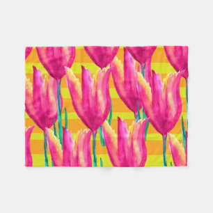 Pinik Tulips mönster Fleece Blanket
