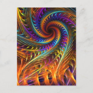 "Pinjul Dreams" - Abstrakt Spiral Fractal Art Vykort