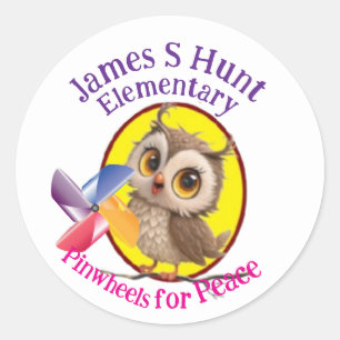 Pinjul for Peace, Classic Round Sticker Runt Klistermärke