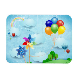 Pinjul och ballonger magnet