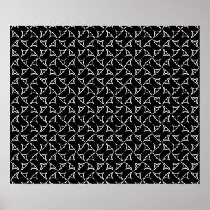 Pinjul Spiral White Abstrakt Illusions Line Art Poster