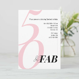 Pink 50 and Fabulous Birthday Party Invitation Inbjudningar