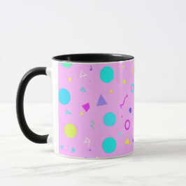 Pink 80s Memphis Geometric Pattern Mugg