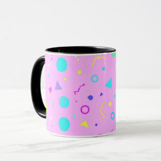 Pink 80s Memphis Geometric Pattern Mugg