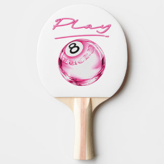 Pink 8 Ball Table Tennis Paddle – Cute Y2K Design Pingisracket