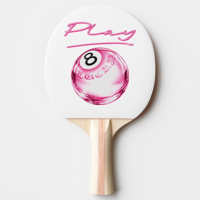 Pink 8 Ball Table Tennis Paddle – Cute Y2K Design Pingisracket (Framsidan)