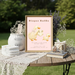 Pink A Silly Goose Diaper Raffle Table Sign  Inbjudningar