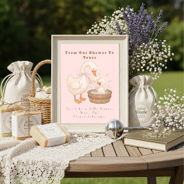 Pink A Silly Goose From Our Shower To Yours Sign Inbjudningar