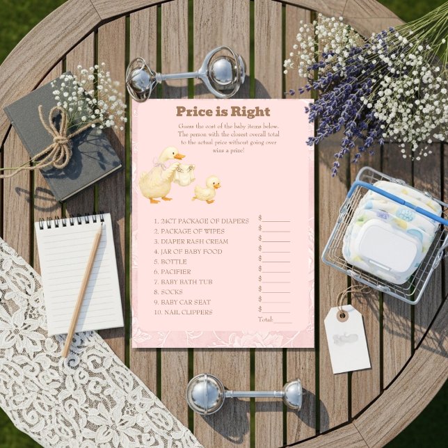 Pink A Silly Goose Price is Right Game card Inbjudningar (Pink A Silly Goose Price is Right Game card)