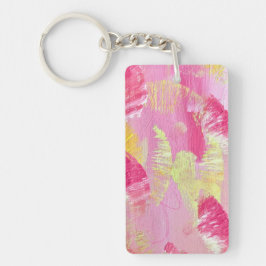 Pink Abstract Art Acrylic Keychain