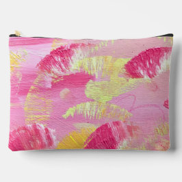 Pink Abstract Art Zipper Pouch or Makeup Bag