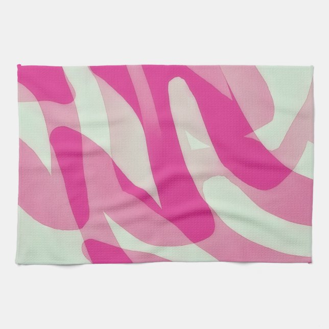 Pink Abstract Artsy Kitchen Towel Kökshandduk (Horisontell)