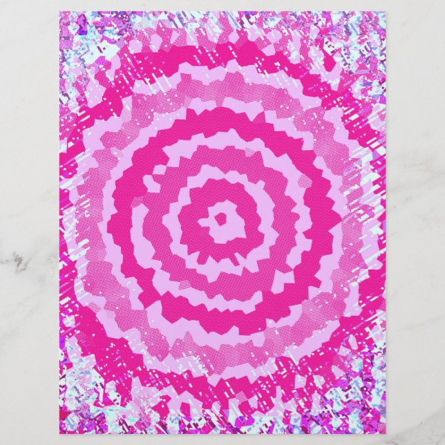 Pink Abstract Flower Scrapbook Paper Bulk Pages Reklamblad (Framsidan)