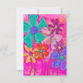 Pink Abstract Flowers Tack Kort
