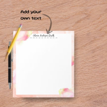 Pink Abstract Watercolor Custom Notepad
