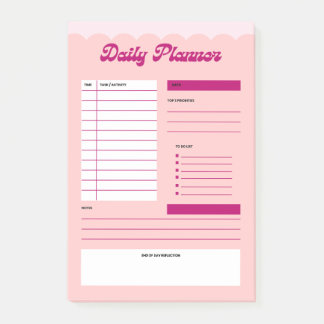 Pink Aesthetic Daily Planner Post-it® Notepad Post-it Block