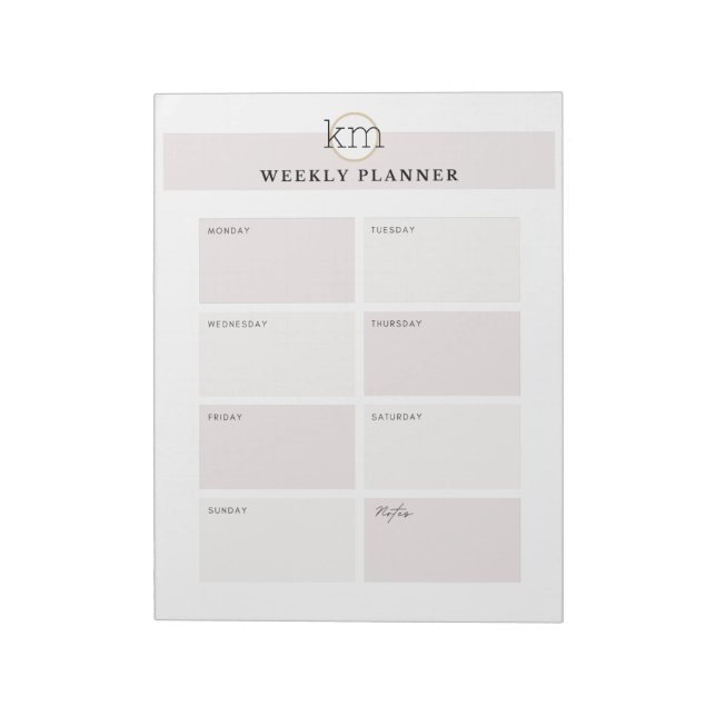 Pink Aesthetic Professional Weekly Planner Anteckningsblock (Roterad)