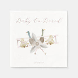 Pink Airplane Baby Shower Napkins Pappersservett