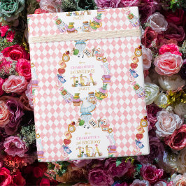 Pink Alice in Wonderland 3rd Birthday   Presentpapper