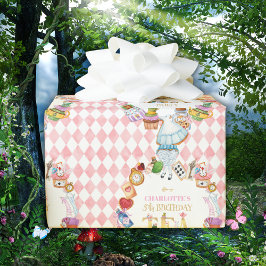 Pink Alice in Wonderland 5th Birthday   Presentpapper