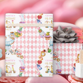 Pink Alice in Wonderland 6th Birthday   Presentpapper