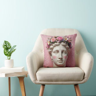 Pink Ancient Greek Woman Pillow. Kudde