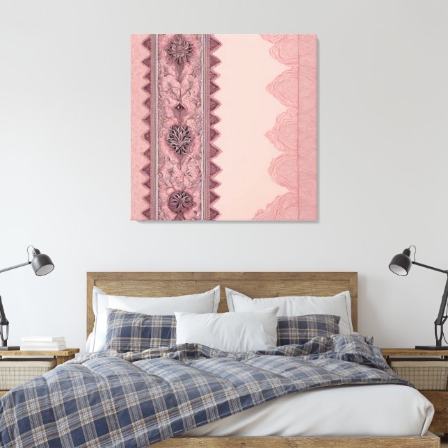 Pink and beige patterns AI art  Canvastryck (Insitu (sovrum))