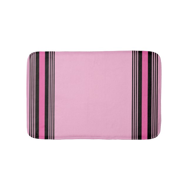 Pink and Black Bath Mat Badrumsmatta (Framsidan)