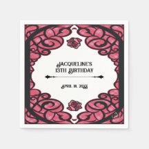 Pink and Black Gated Rose Princess Birthday 