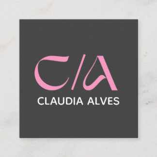 pink and black modern Qr code business card square Fyrkantigt Visitkort