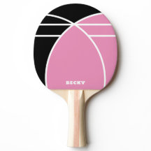 Pink and Black Personalized Ping Pong Paddle
