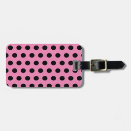 Pink and Black Polka Dots Bagagebricka