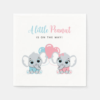 Pink and Blue Baby Elephant Balloon Gender Reveal Pappersservett