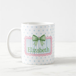 Pink and Blue Frame With Green Gingham Bow Kaffemugg