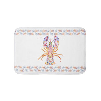 Pink and Blue Lobster Badrumsmatta
