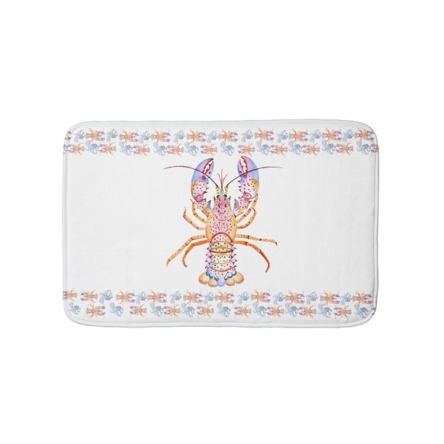 Pink and Blue Lobster Badrumsmatta (Framsidan)